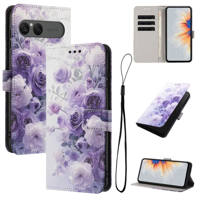 Folio Deksel Sony Xperia 10 Vii Lilla Roser