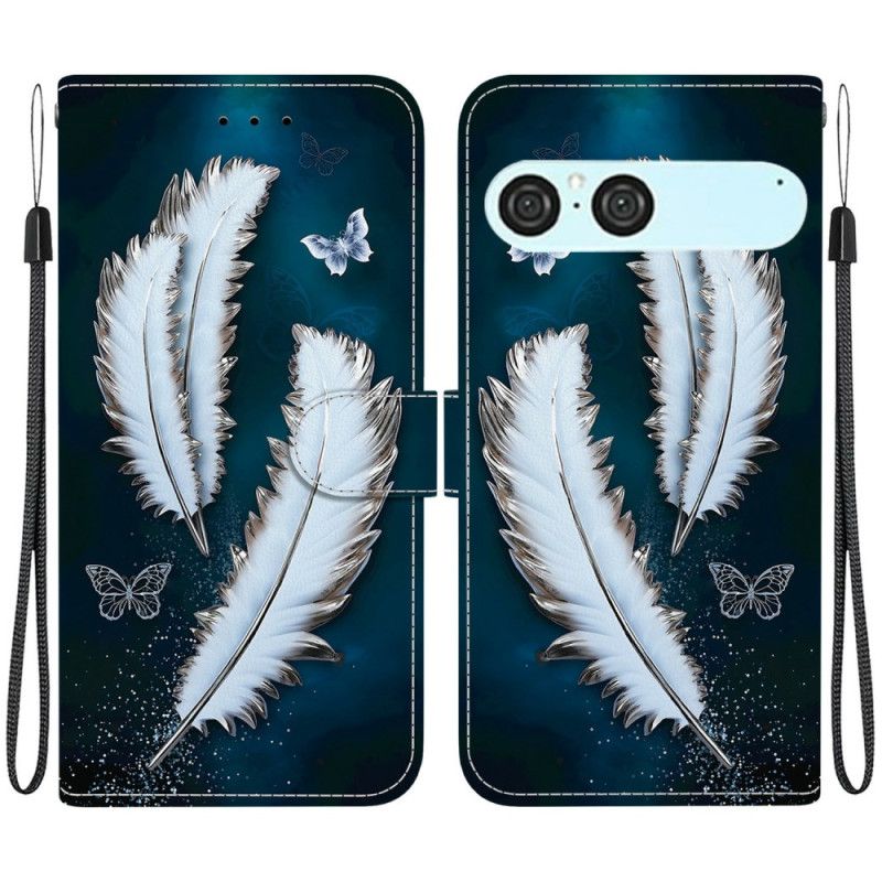 Folio Deksel Til Sony Xperia 10 Vii Hvite Sommerfugler