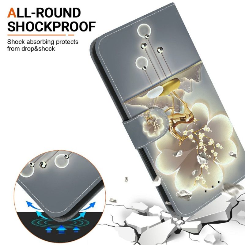 Lærdeksel Folio Deksel Sony Xperia 10 Vii Mobildeksel Hjort