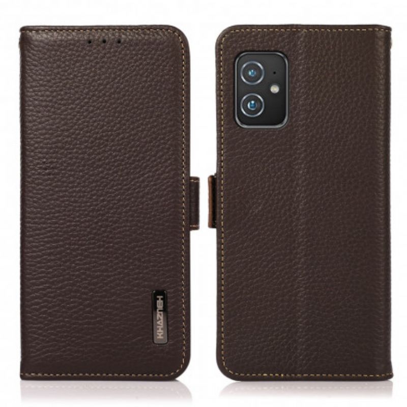 Folio Deksel Asus Zenfone 8 Litchi Khazneh-skinn