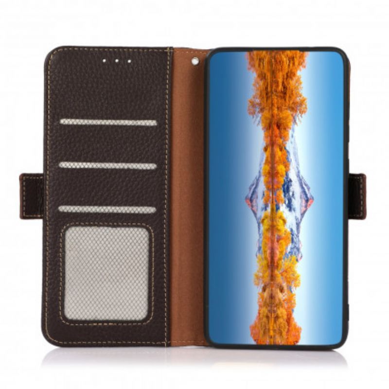 Folio Deksel Asus Zenfone 8 Litchi Khazneh-skinn