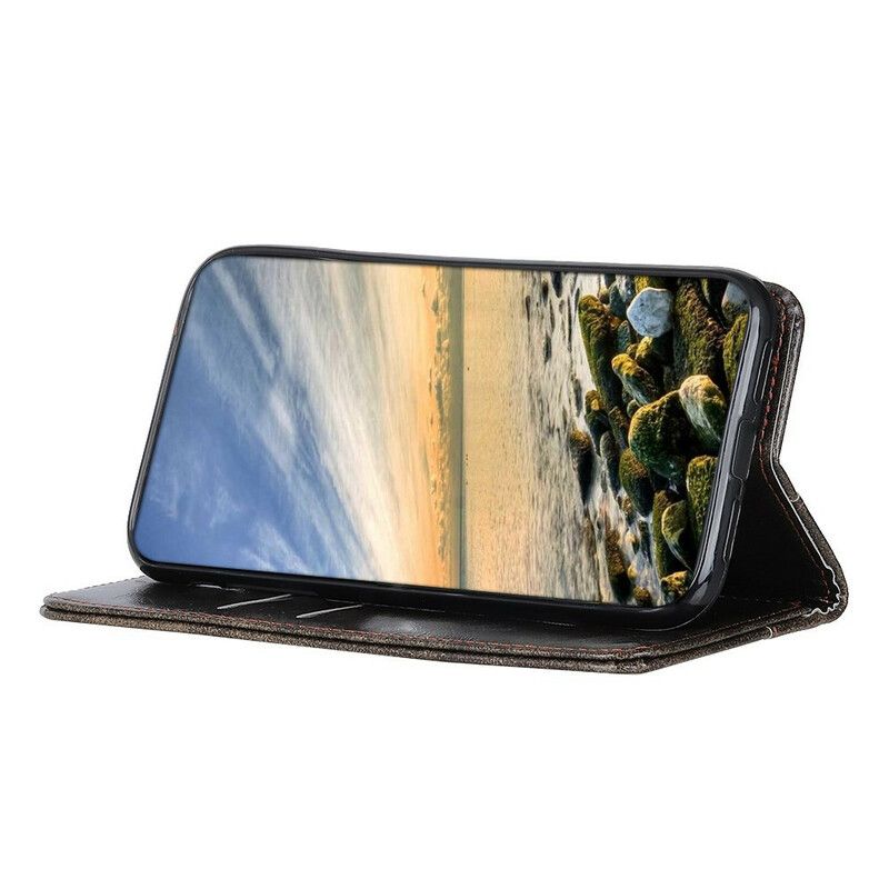 Folio Deksel Asus Zenfone 8 Split Leather Vintage Nagler Beskyttelse Deksel