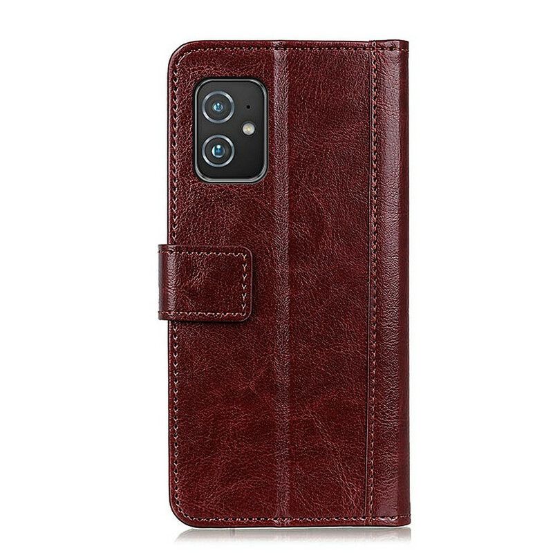 Lærdeksel Folio Deksel Asus Zenfone 8 Eldgammel Skinneffekt