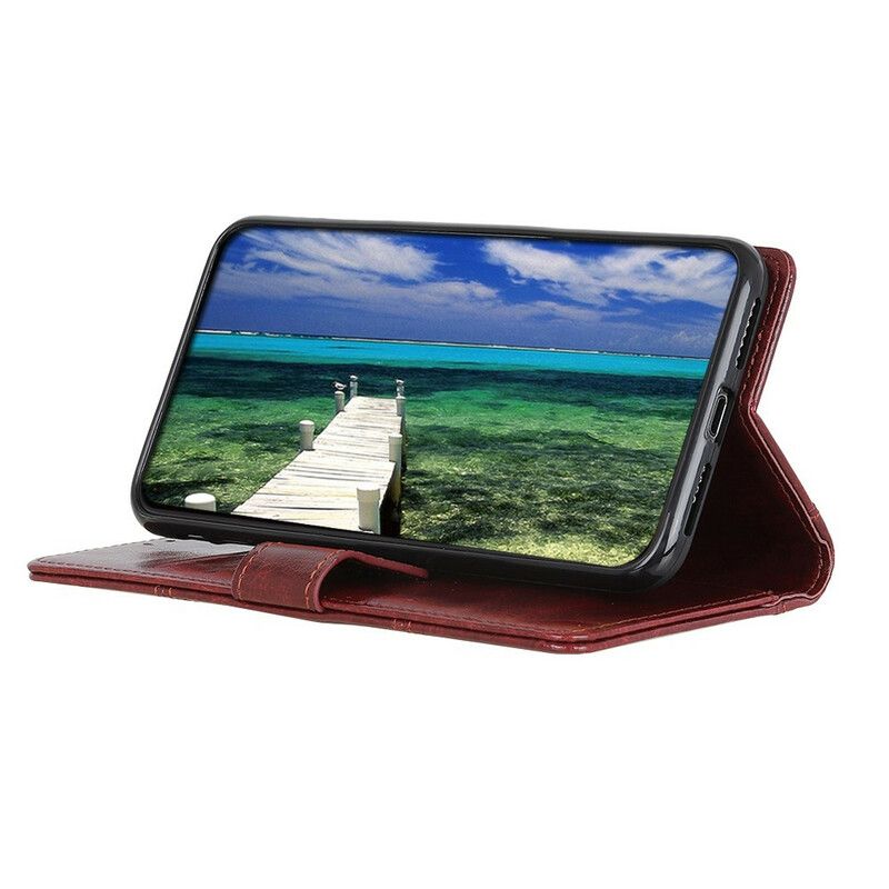 Lærdeksel Folio Deksel Asus Zenfone 8 Eldgammel Skinneffekt