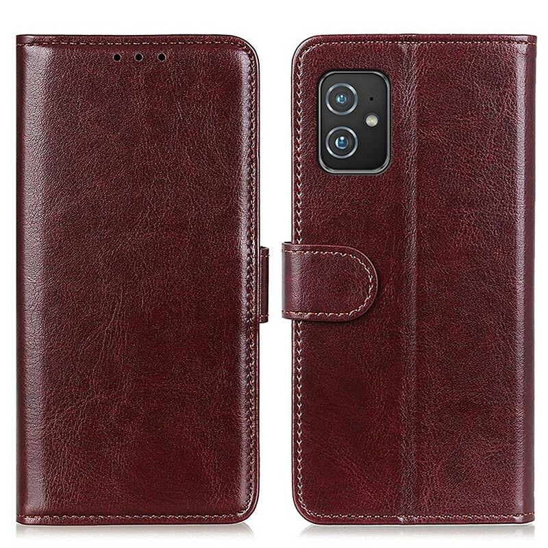 Lærdeksel Folio Deksel Asus Zenfone 8 Mobildeksel Faux Leather Finesse