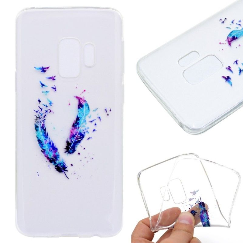 Deksel Samsung Galaxy S9 Plus Mobildeksel Gjennomsiktige Fjær