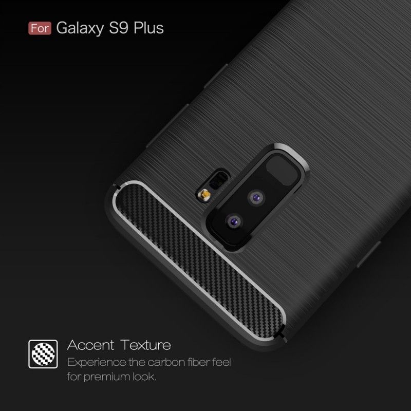 Deksel Samsung Galaxy S9 Plus Svart Børstet Karbonfiber