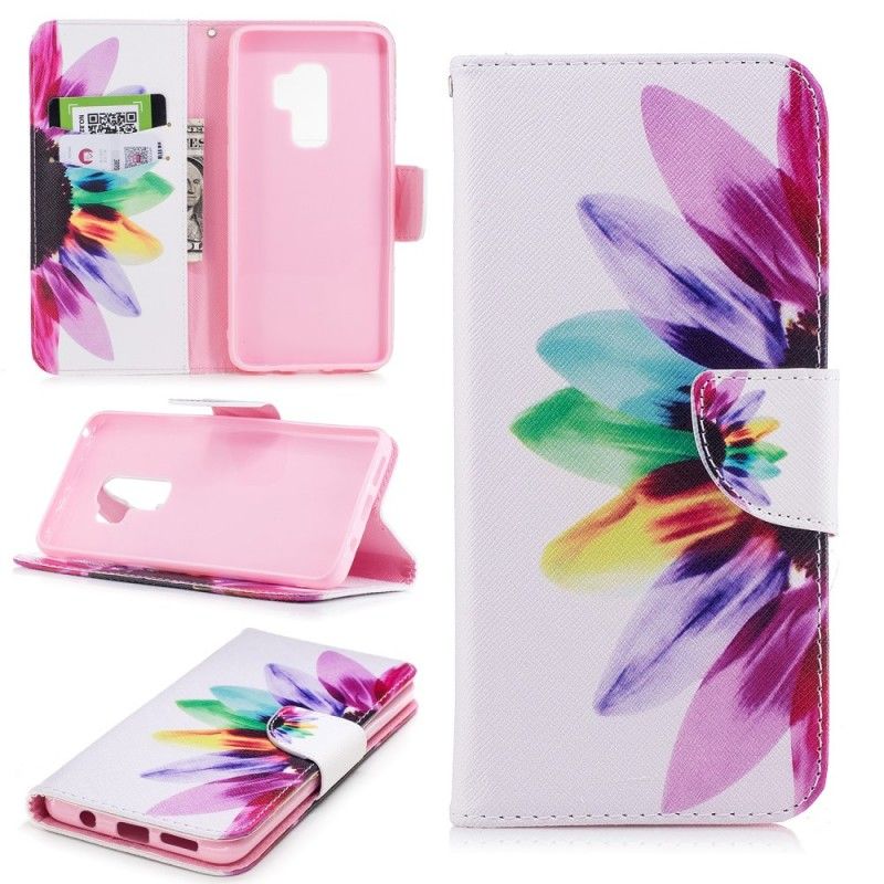 Folio Deksel Samsung Galaxy S9 Plus Akvarellblomst