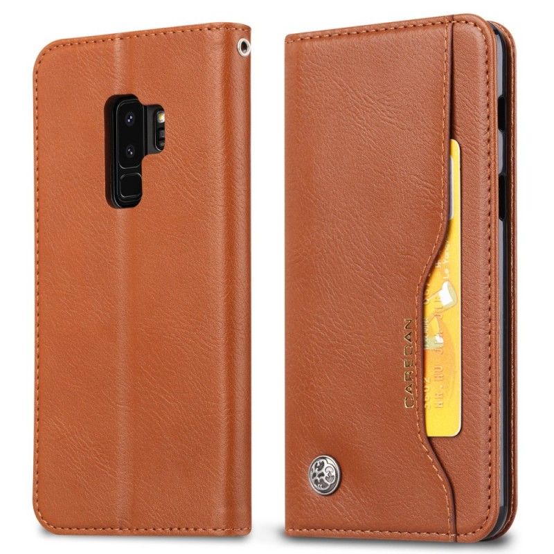 Folio Deksel Samsung Galaxy S9 Plus Svart Kortholder I Imitert Skinn