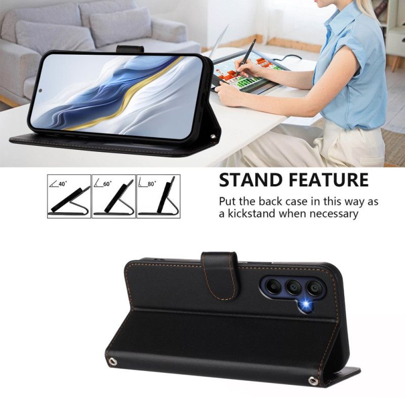 Folio Deksel Samsung Galaxy A17 4g / 5g Enkel Design Med Snor Beskyttelse Deksel