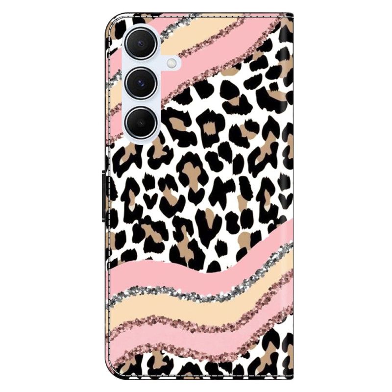 Folio Deksel Samsung Galaxy A17 4g / 5g Stripete Leopardmønster