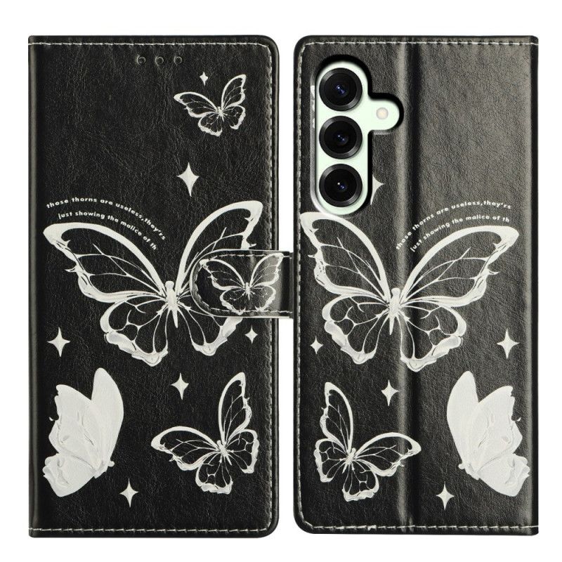 Folio Deksel Til Samsung Galaxy A17 4g / 5g Svart-hvite Sommerfugler