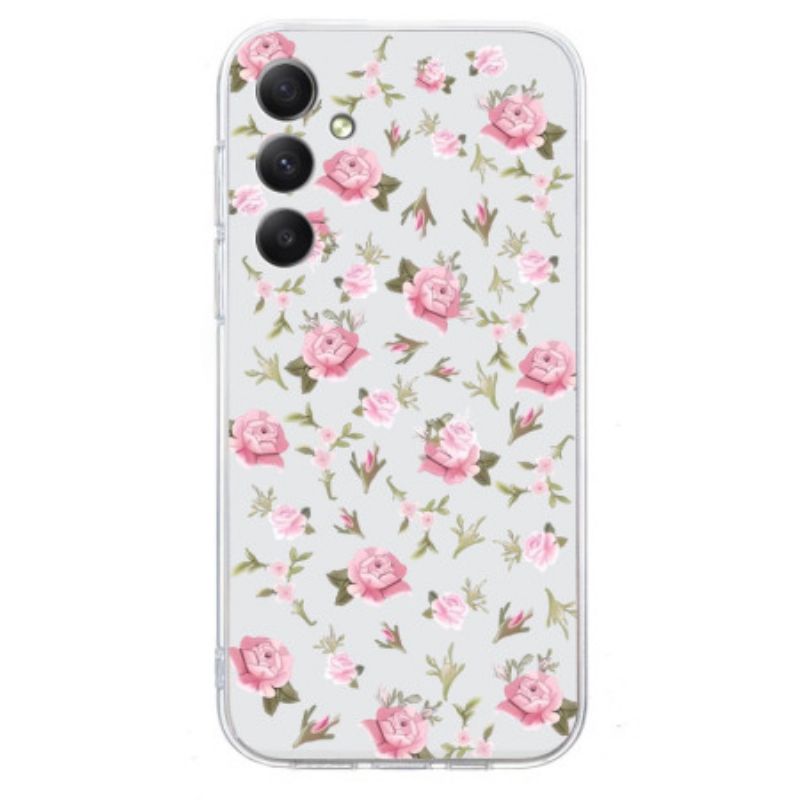 Hülle Samsung Galaxy A17 4g / 5g Rosa Blumenmuster