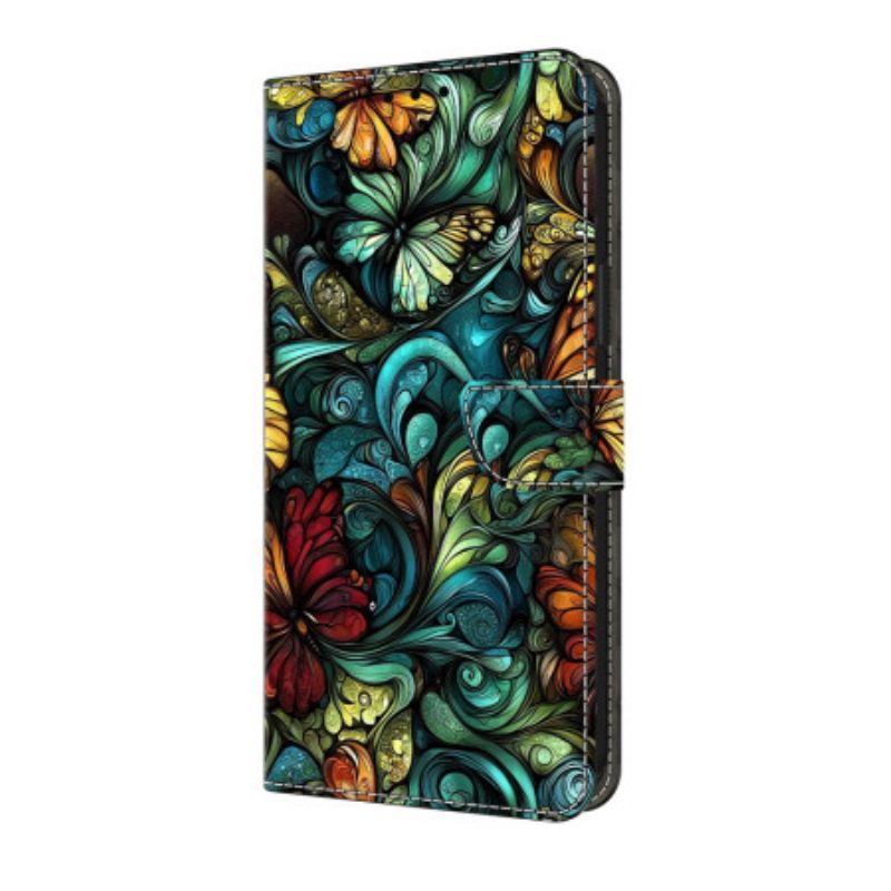 Lærdeksel Folio Deksel Samsung Galaxy A17 4g / 5g Akvarellblomster Og Planter