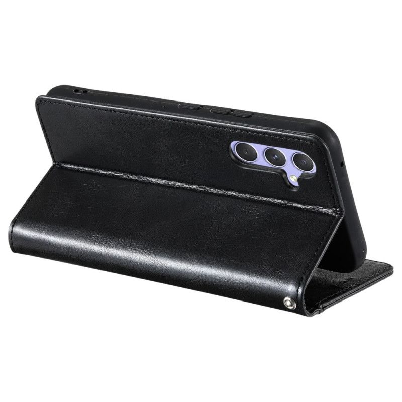 Lærdeksel Folio Deksel Samsung Galaxy A17 4g / 5g Mobildeksel 6 Kortspor Og Snor