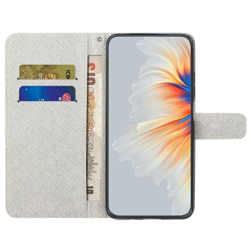 Lærdeksel Folio Deksel Samsung Galaxy A17 4g / 5g Mobildeksel Blomster- Og Sommerfuglmønster