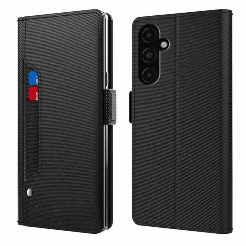 Lærdeksel Folio Deksel Samsung Galaxy A17 4g / 5g Mobildeksel Speil Og Kortholder