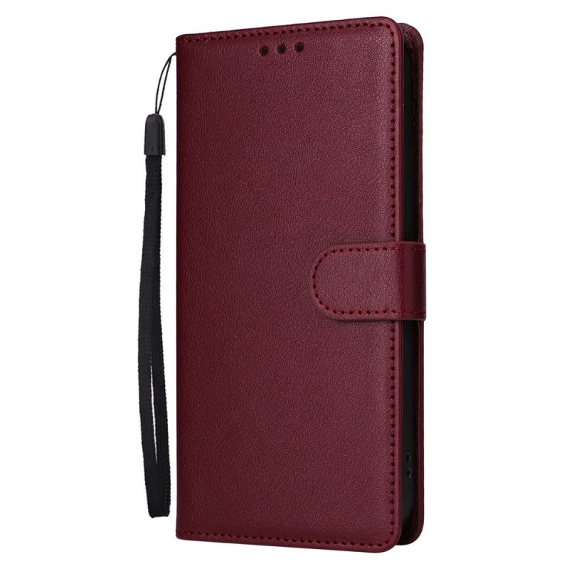 Lærdeksel Folio Deksel Realme Note 60 Ensfarget Imitasjonsskinn