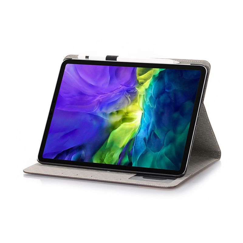 Etui iPad Pro 11" (2018) (2020) Grå Lær Spleising Kryss Tekstur Sak Beskyttelse