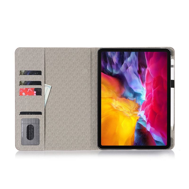 Etui iPad Pro 11" (2018) (2020) Grå Lær Spleising Kryss Tekstur Sak Beskyttelse