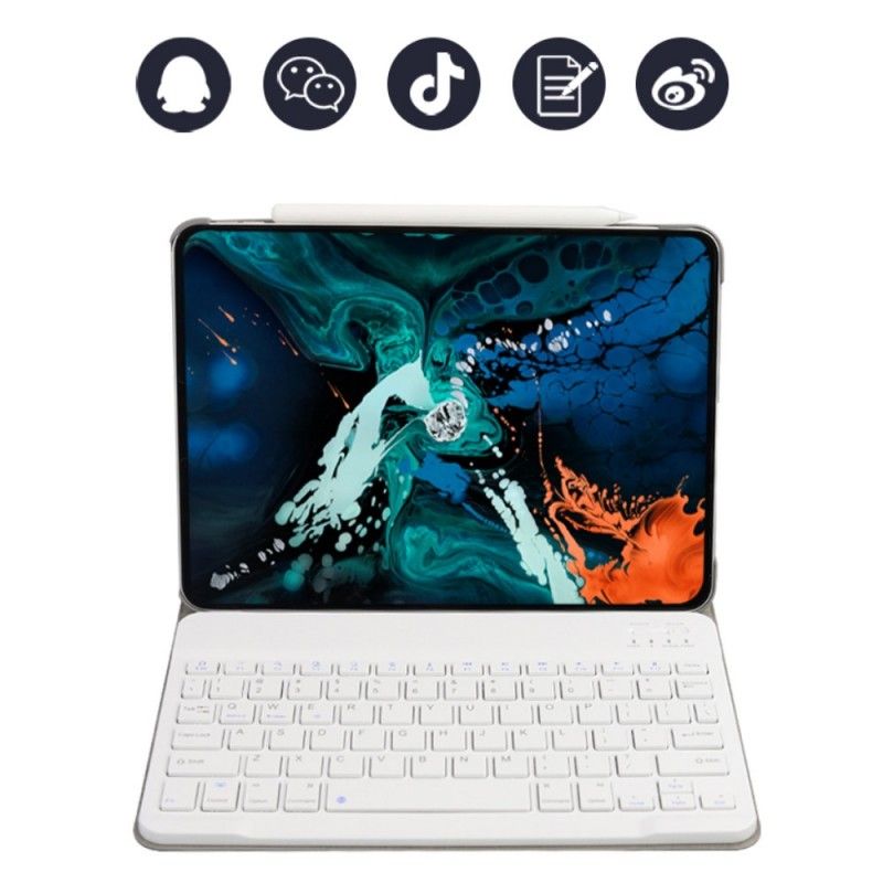 Folio Deksel iPad Pro 11" (2018) (2020) Svart Med Premium Avtakbart Bluetooth-Tastatur