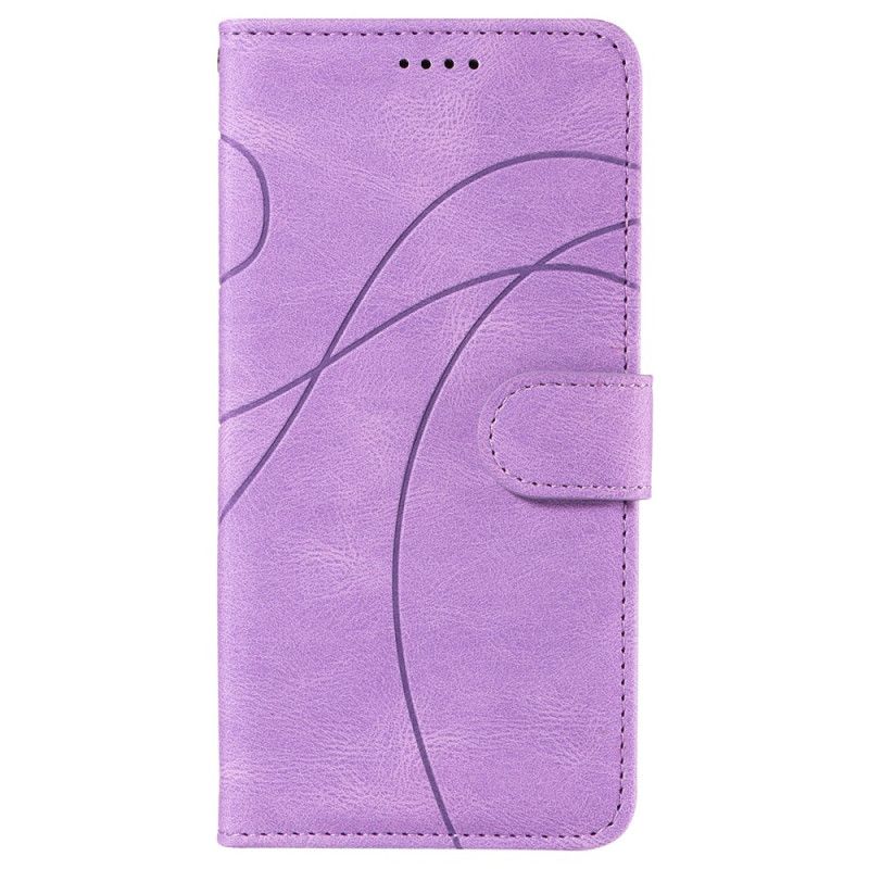 Lærdeksel Folio Deksel Samsung Galaxy S24 Fe Mobildeksel Bølgelinje