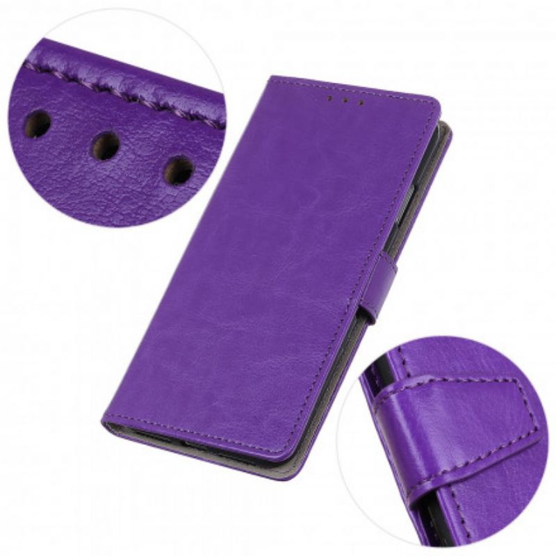 Folio Deksel Motorola Edge 20 Pro Enkel Skinnende Skinneffekt