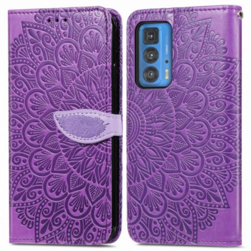 Folio Deksel Motorola Edge 20 Pro Feather Mandala