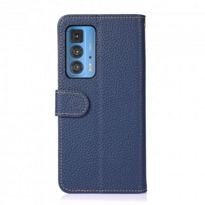 Folio Deksel Til Motorola Edge 20 Pro Litchi Leather Khazneh Rfid