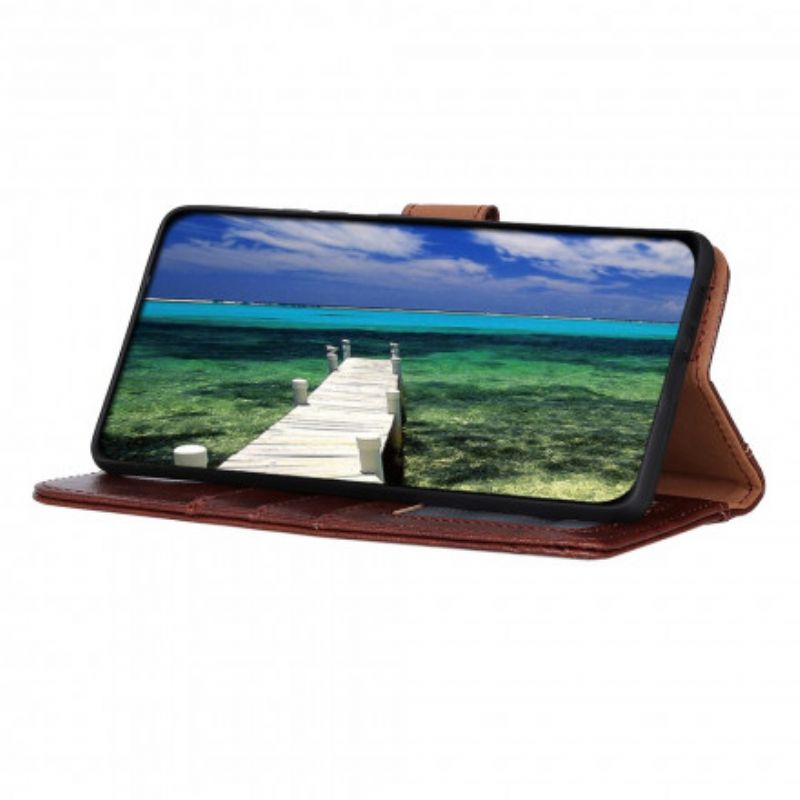 Folio Deksel Til Motorola Edge 20 Pro Skinnende Splittskinnstil
