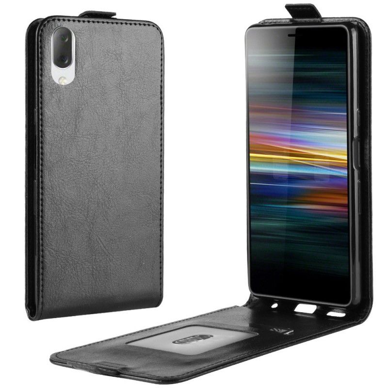 Folio Deksel Sony Xperia L3 Svart Sammenleggbar Skinneffekt