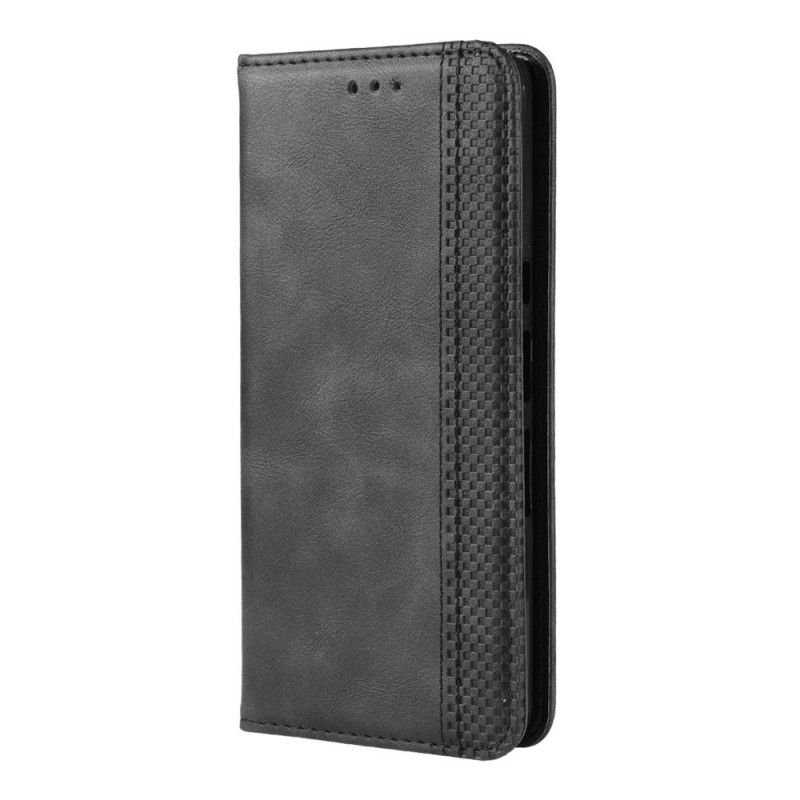 Folio Deksel Sony Xperia L3 Svart Vintage Skinndesignstil