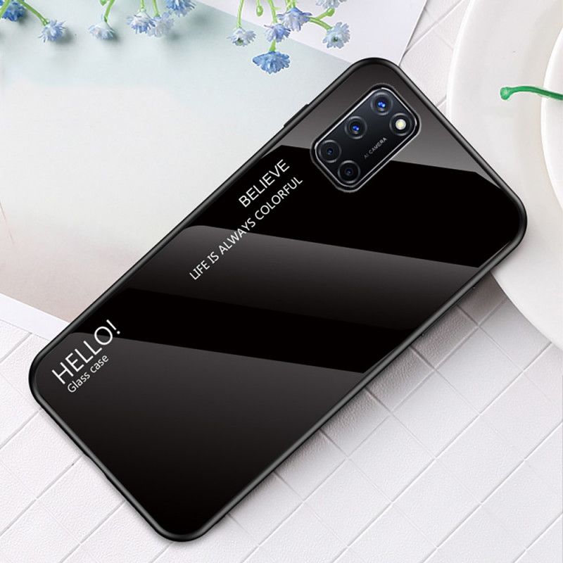 Deksel Oppo A72 Svart Hei Herdet Glass