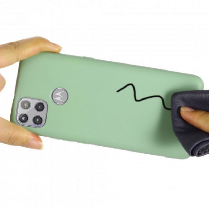 Deksel Moto G 5g Mobildeksel Flytende Silikondesign Med Snor