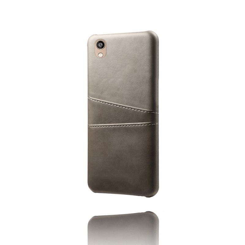 Deksel for Huawei Y5 2019 Svart Kortholder I Skinneffekt