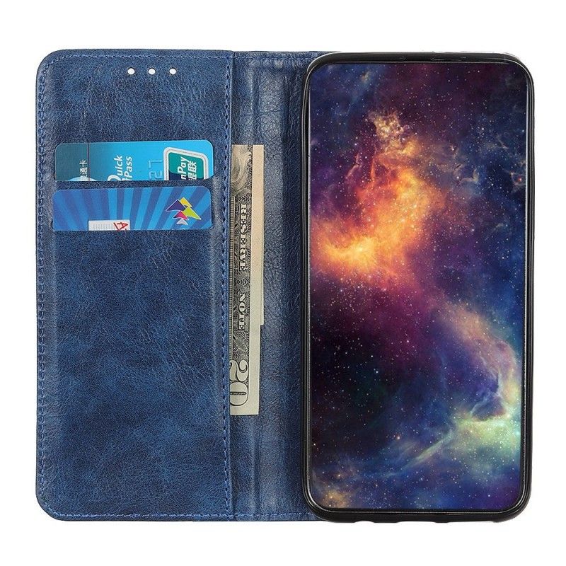 Folio Deksel Huawei Y5 2019 Mørkeblå Antikk Skinneffekt
