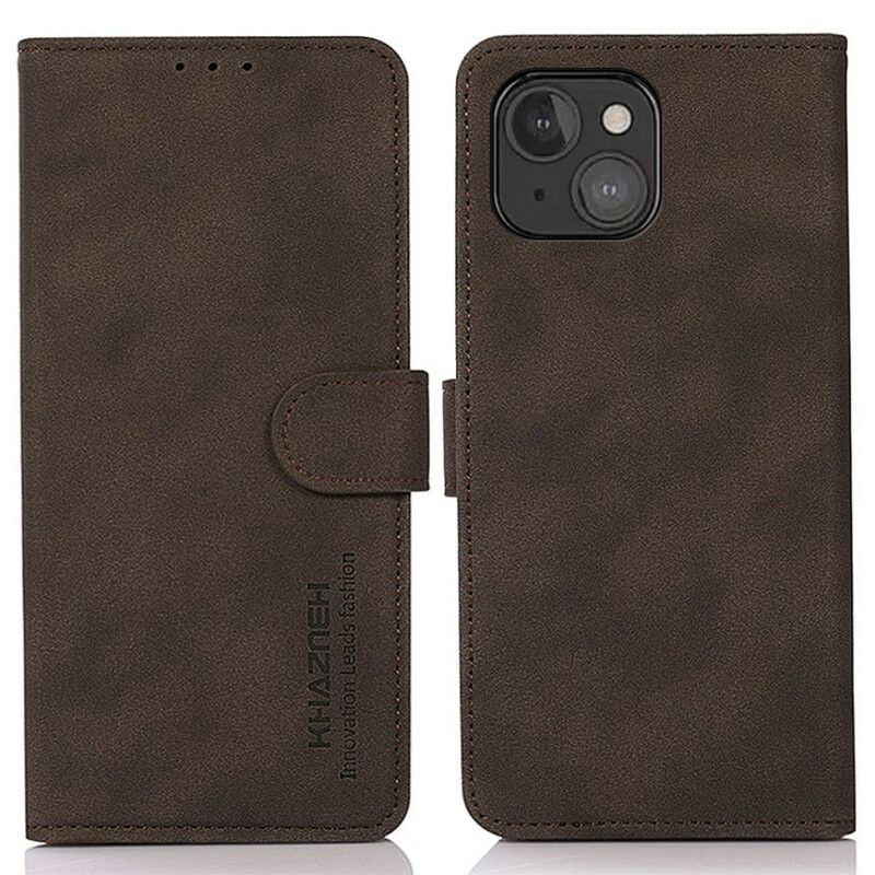 Folio Deksel iPhone 13 Mini Læreffekt Mote Khazneh
