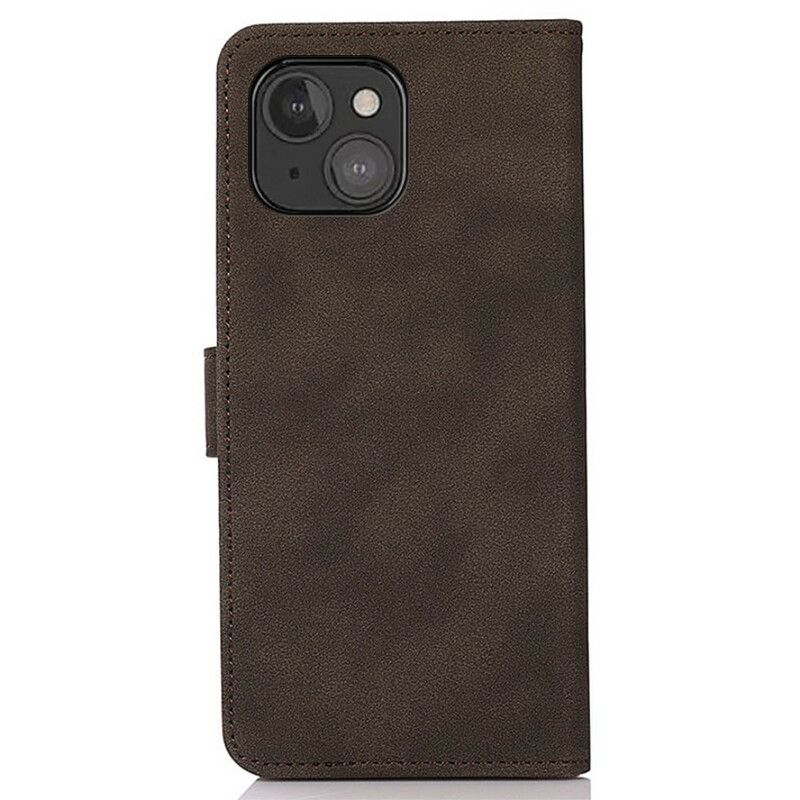 Folio Deksel iPhone 13 Mini Læreffekt Mote Khazneh