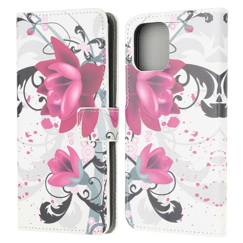 Folio Deksel Til iPhone 13 Mini Tropiske Blomster