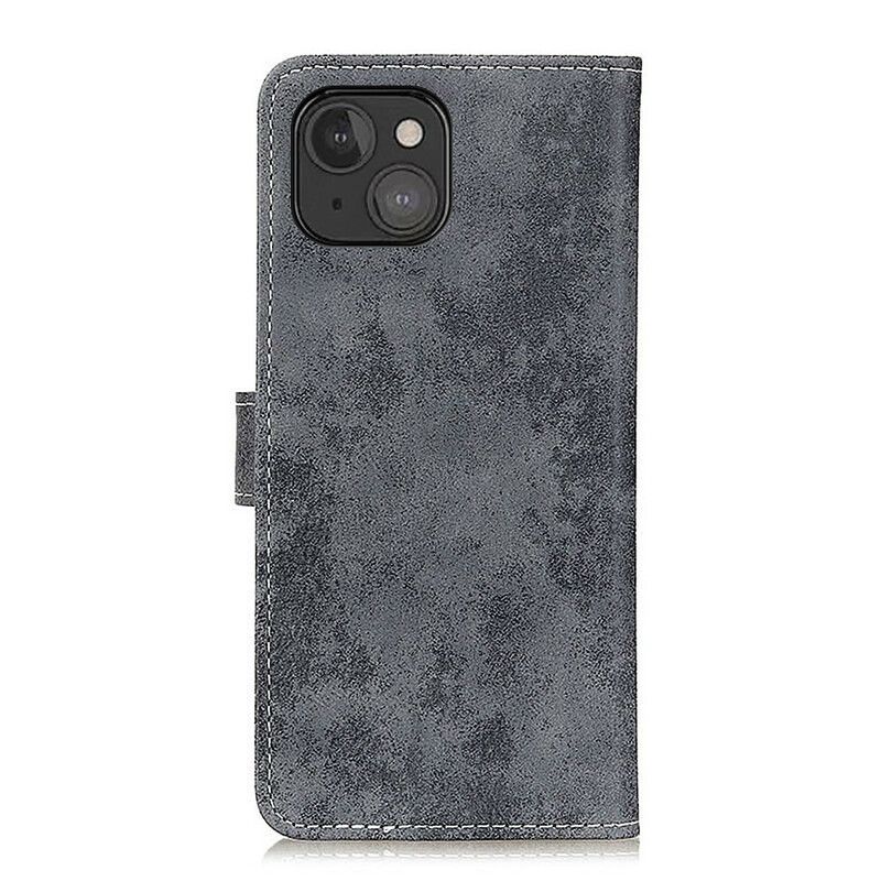 Folio Deksel Til iPhone 13 Mini Vintage Skinneffekt