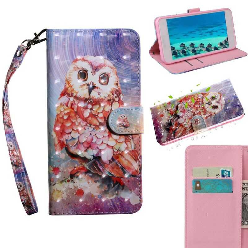 Lærdeksel Folio Deksel iPhone 13 Mini Mobildeksel Light Spot Germain The Owl
