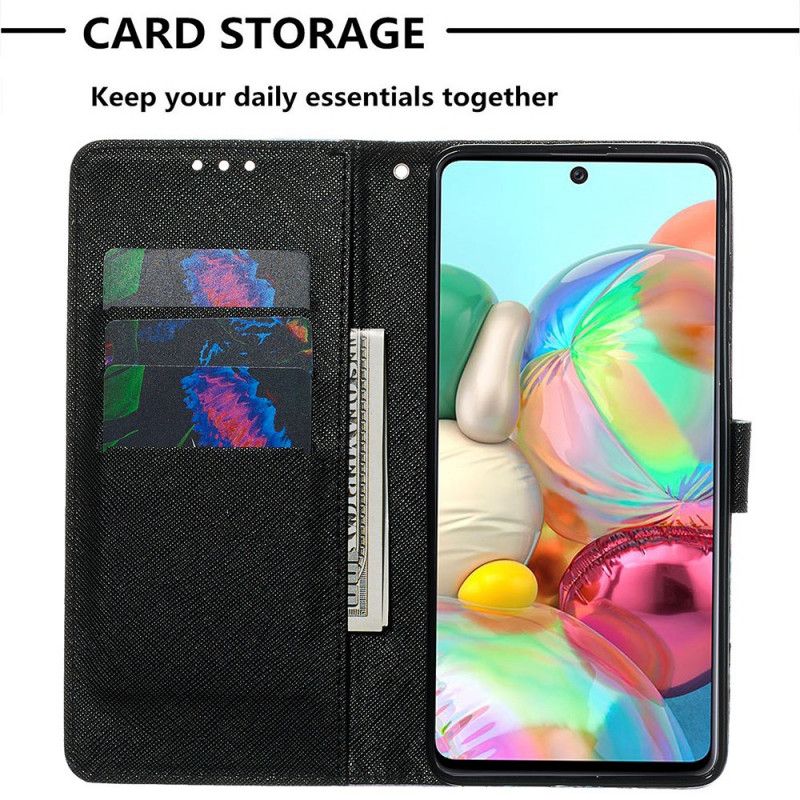 Folio Deksel Samsung Galaxy A71 Blomstret Hodeskalle