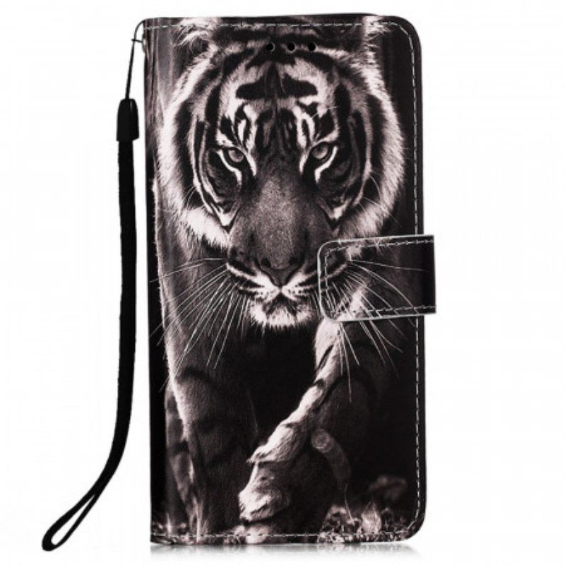 Lærdeksel Til Samsung Galaxy A53 5G Med Kjede Strappy Night Tiger