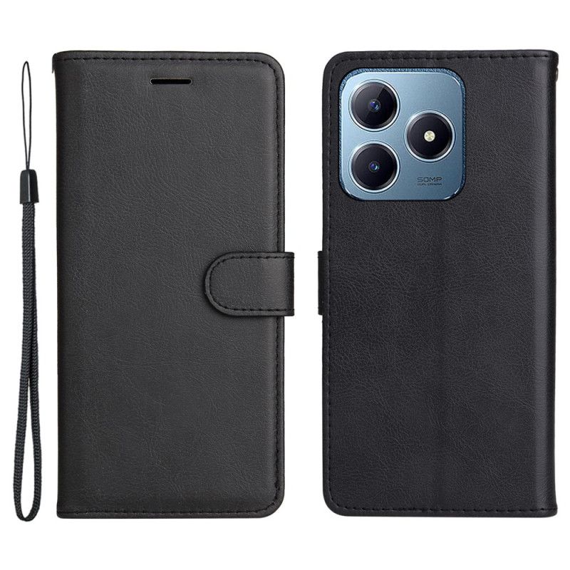 Folio Deksel Realme C61 Ensfarget Kunstskinn