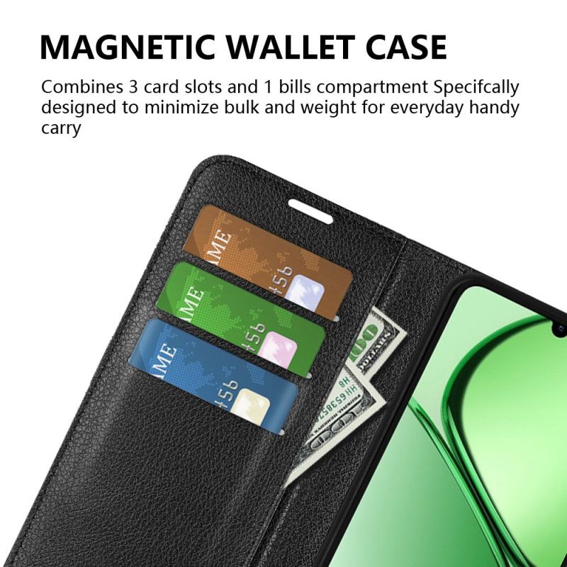 Folio Deksel Realme C61 Klassisk Litchi-kunstskinn