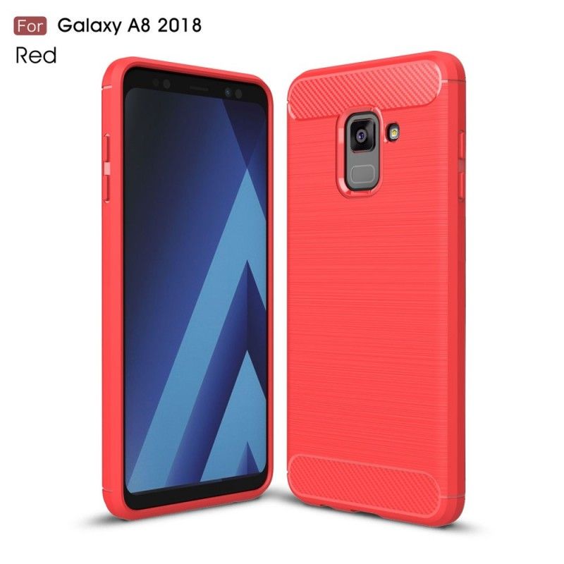 Deksel for Samsung Galaxy A8 Svart Børstet Karbonfiber
