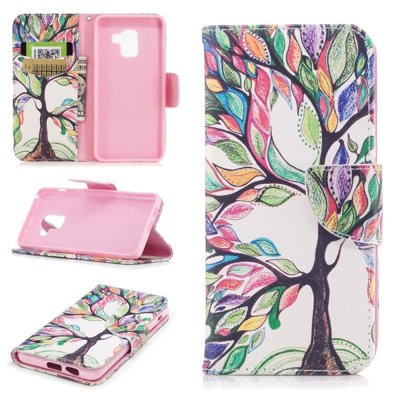 Folio Deksel for Samsung Galaxy A8 Farget Tre