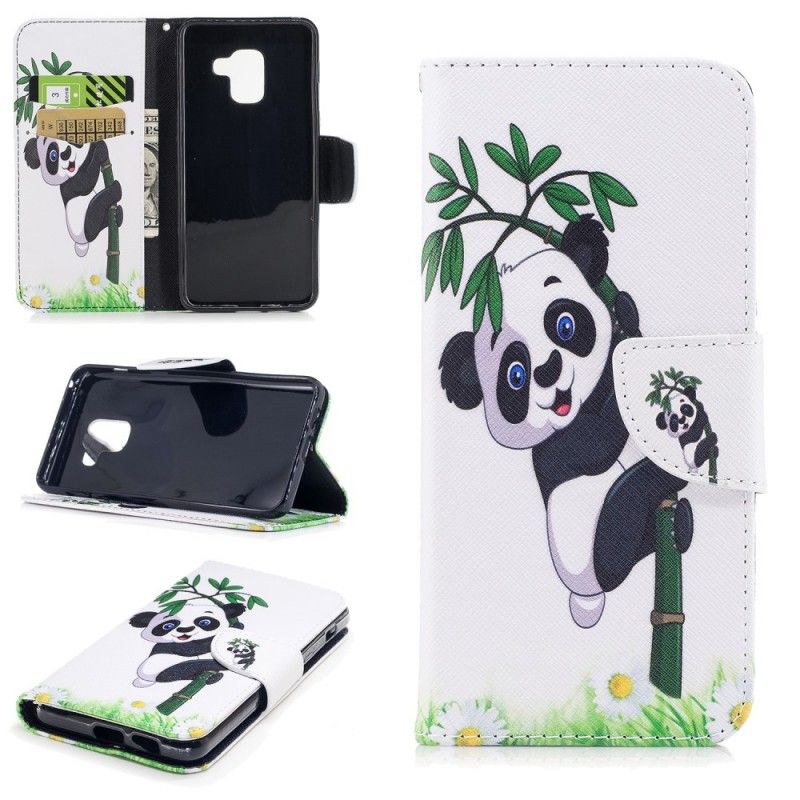 Folio Deksel Samsung Galaxy A8 Panda På Bambus Anti-fall