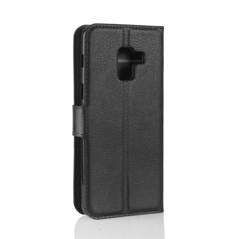 Folio Deksel Samsung Galaxy A8 Svart Klassisk Skinneffekt Beskyttelse