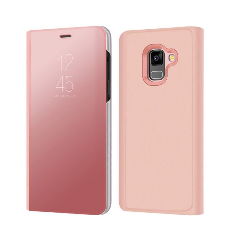 Visningsdeksel Samsung Galaxy A8 Svart Speil Og Skinneffekt
